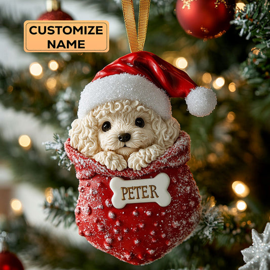 Poodle Holiday CW0412035CL Personalized Christmas Ornament