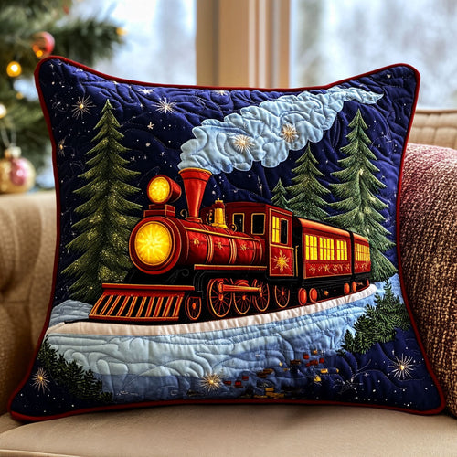 Train Christmas CW0110082CL Quilt Pillow Case