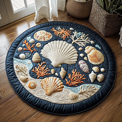 Ocean Seashell QA1712041CL Quilted Round Mat