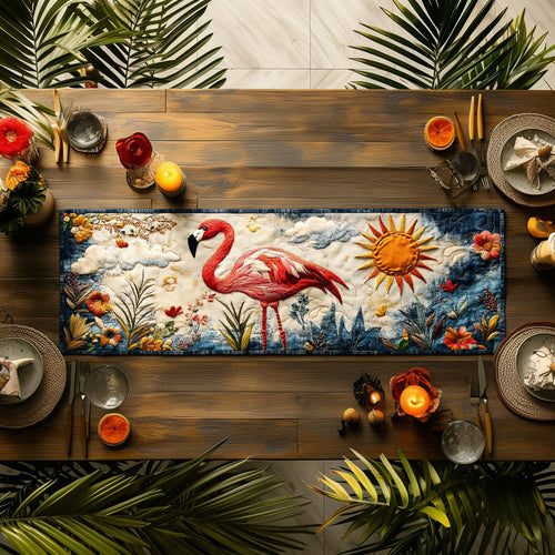 Flamingo Drift WN0707051CL Quilted Table Runner