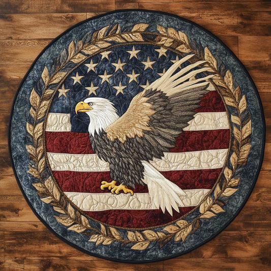 Bald Eagle Pride WN1305047CL Quilted Round Mat