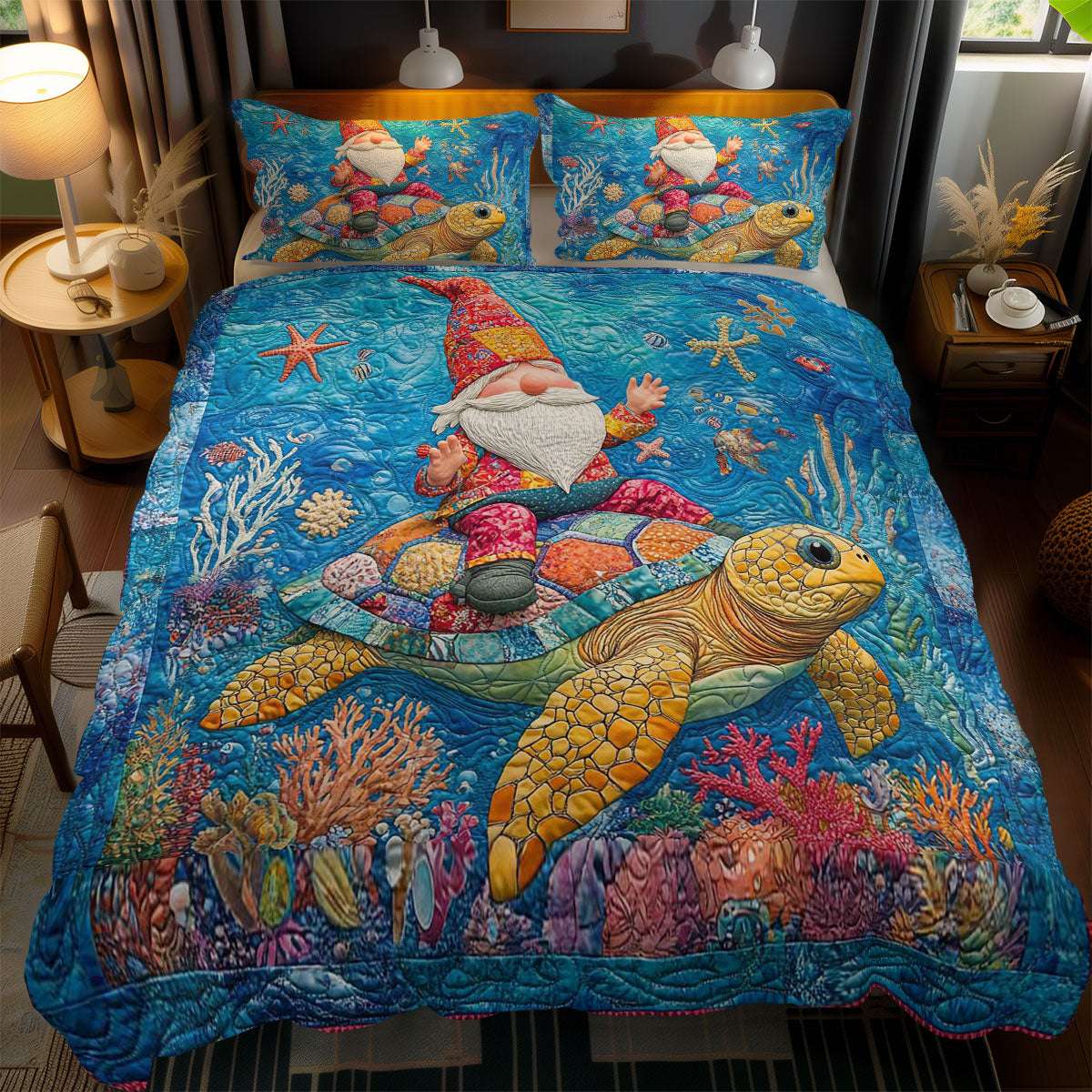 Sea Turtle Gnome WN0901101CL Duvet Cover Set