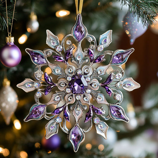 Violet Snowflake CW0912045CL Christmas Ornament