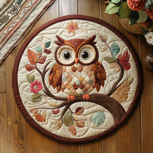 Owl Be Watching You WJ2305041CL Quilted Round Mat