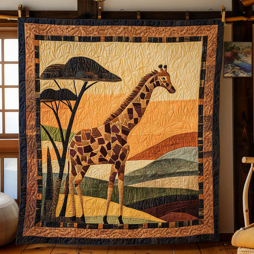 Sunset African Giraffe WN0403037CL Quilt