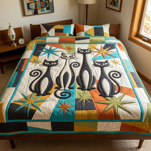 Starburst Cats XR0705006CL Quilt