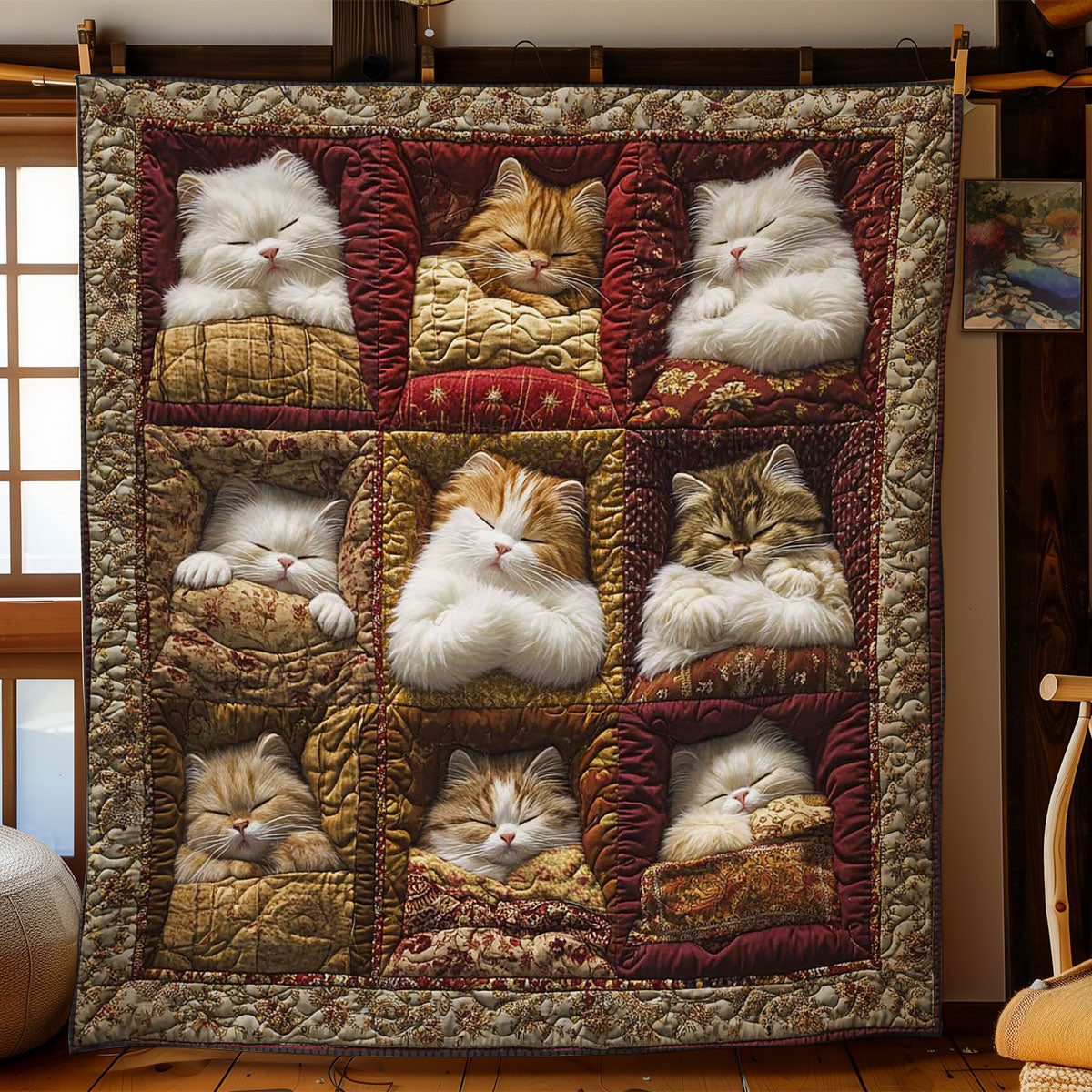 Purrfectly Sleeping Cats WN1103054CL Quilt