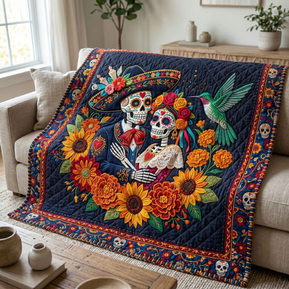 Sugar Skull Sunflower Love WN2804021CL Quilt