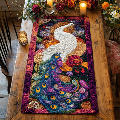 Peacock Reverie WN1106078CL Quilted Table Runner