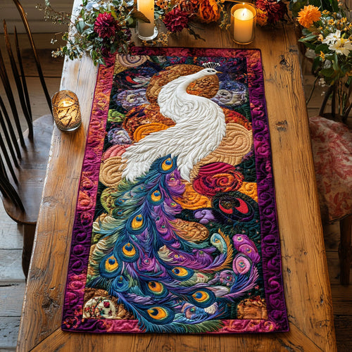 Peacock Reverie WN1106078CL Quilted Table Runner