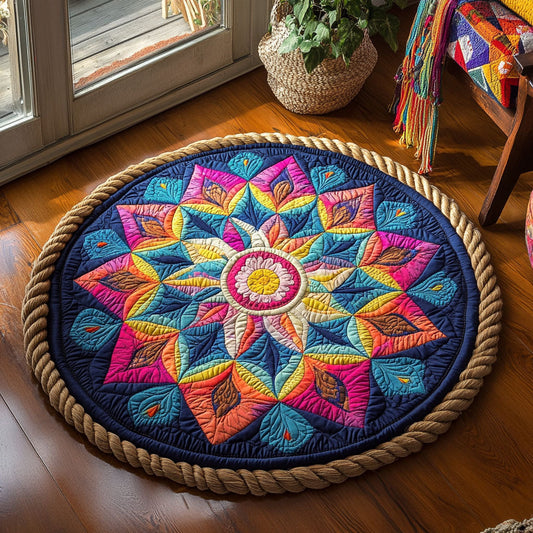 Boho Garden Mandala WJ0406038CL Quilted Round Mat