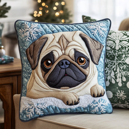 Winter Pug XR2910008CL Quilt Pillow Case