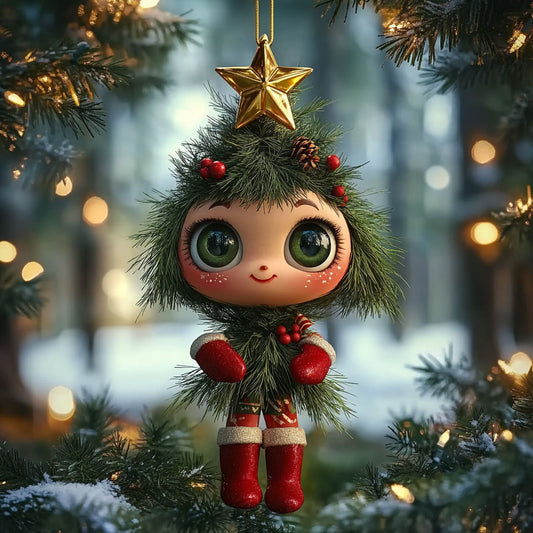 Merry Tree Girl WN0912037CL Christmas Ornament