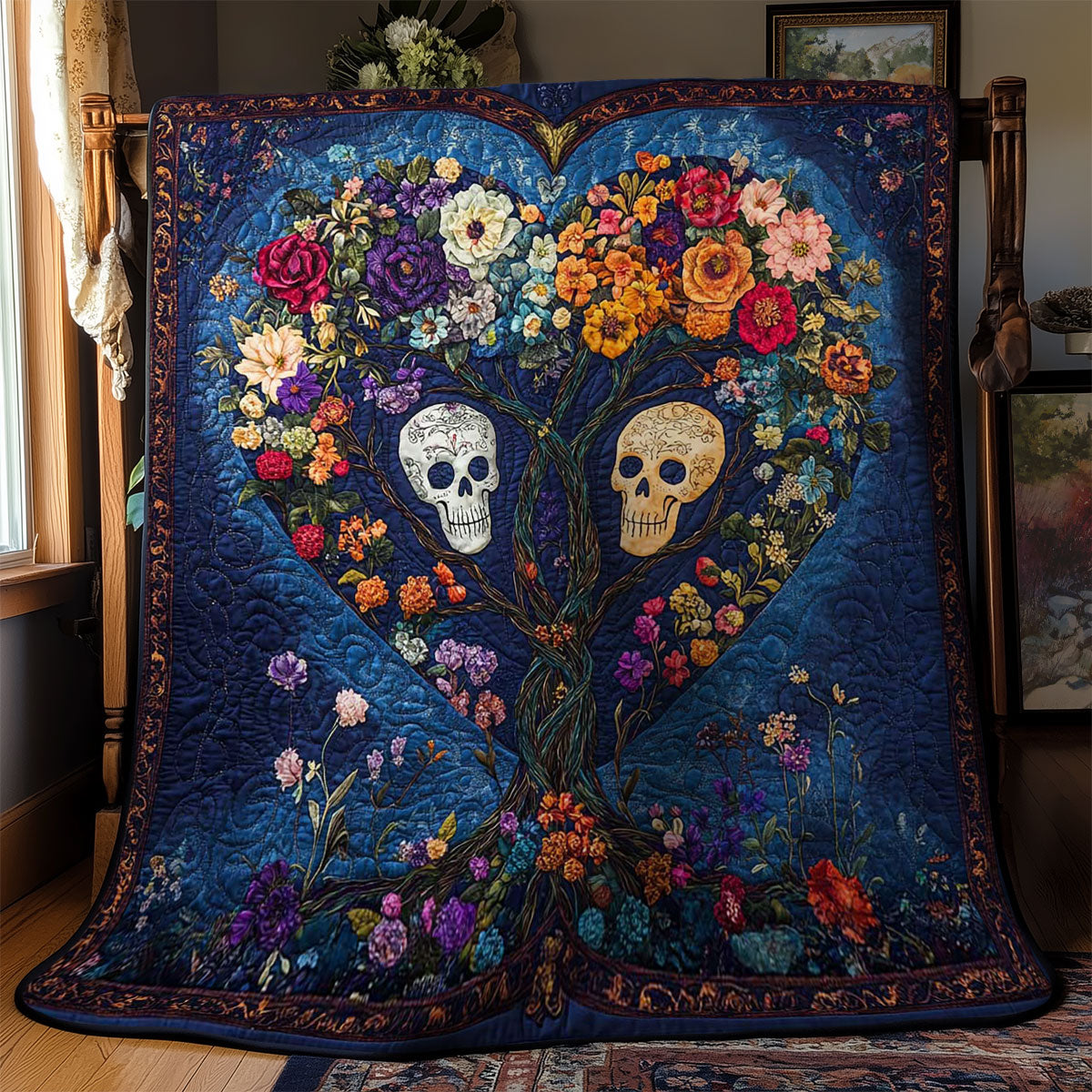 Flourishing Skull WN0702042CL Quilt