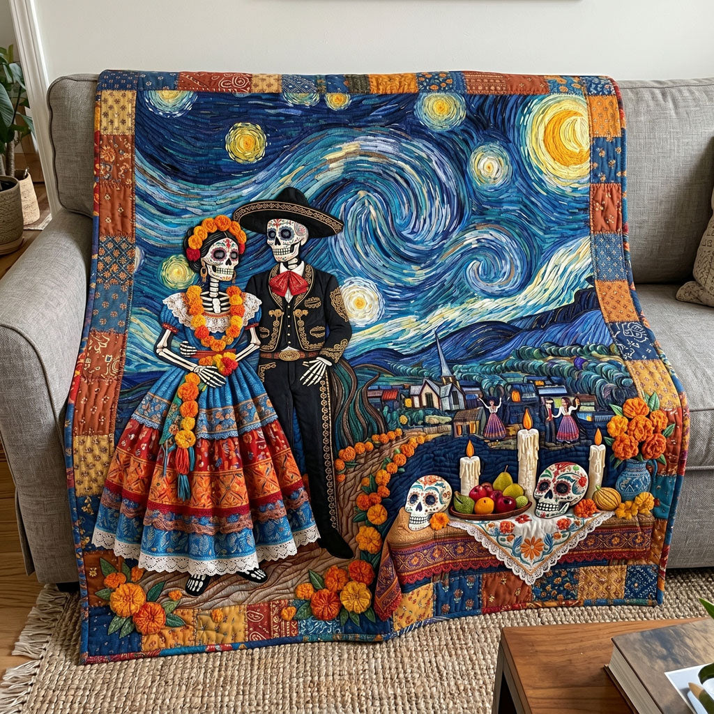 Starry Night Sugar Skull Romance WN2804019CL Quilt