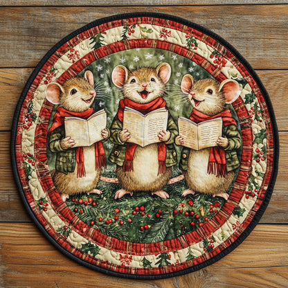 Christmas Alley Mouse WN1311012CL Quilted Round Mat