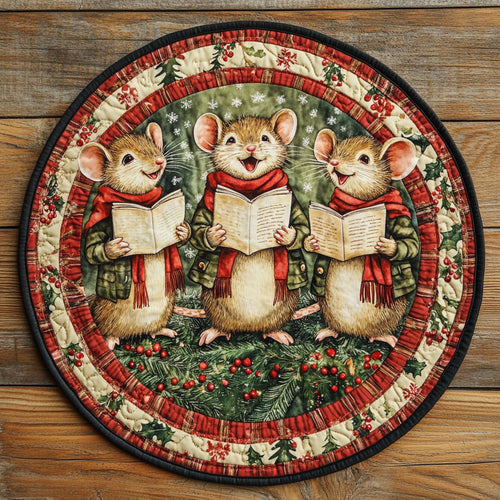 Christmas Alley Mouse WN1311012CL Quilted Round Mat