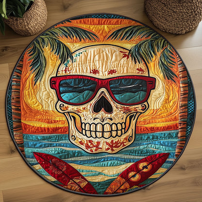 Tropical Skull WJ0507045CL Quilted Round Mat