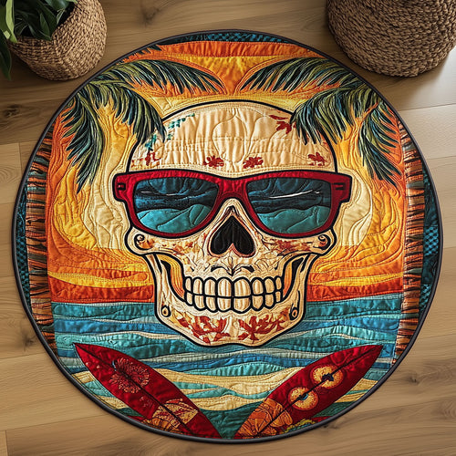 Tropical Skull WJ0507045CL Quilted Round Mat