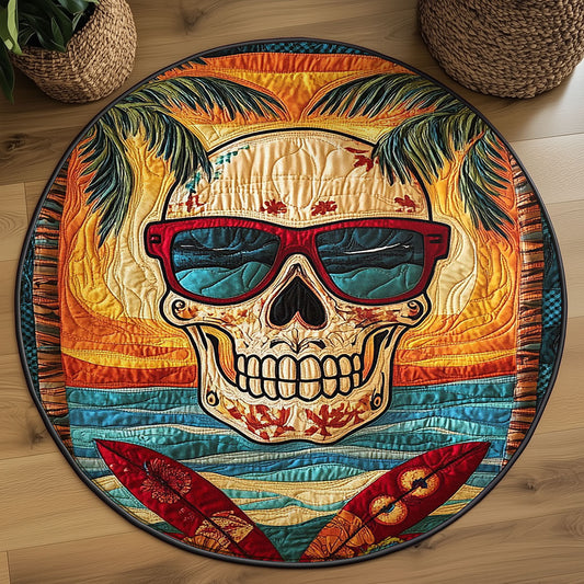 Tropical Skull WJ0507045CL Quilted Round Mat