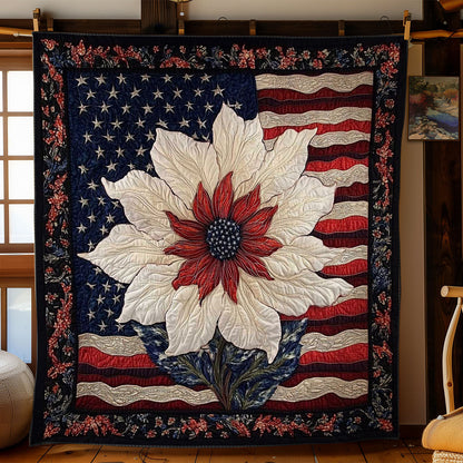 Patriotic Flower WN0702009CL Quilt