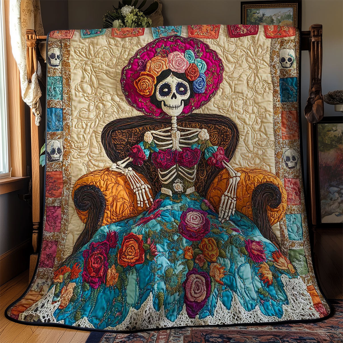 Catrina Skeleton Beauty WN0703040CL Quilt