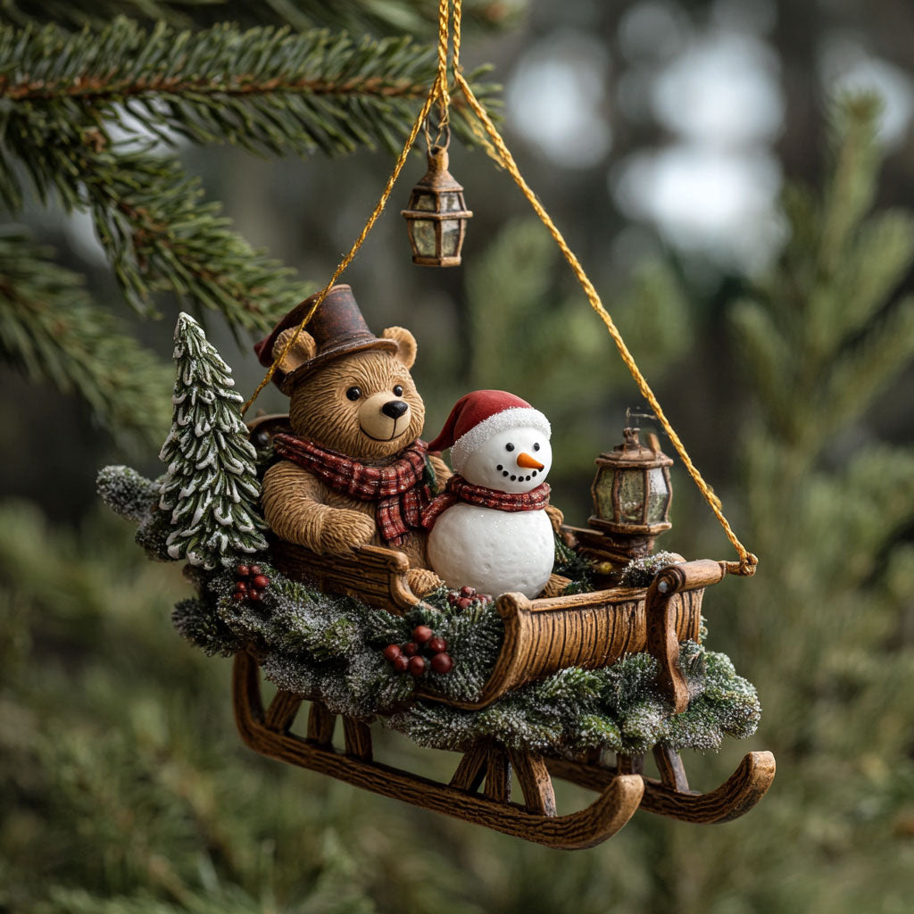 Snowman Christmas Ride WN1112087CL Christmas Ornament