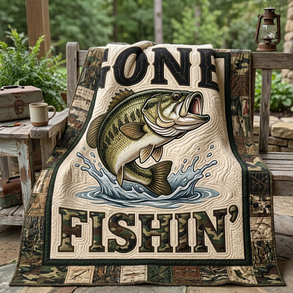 Gone Fishin’ Bass Fishing WN1205010CL Quilt