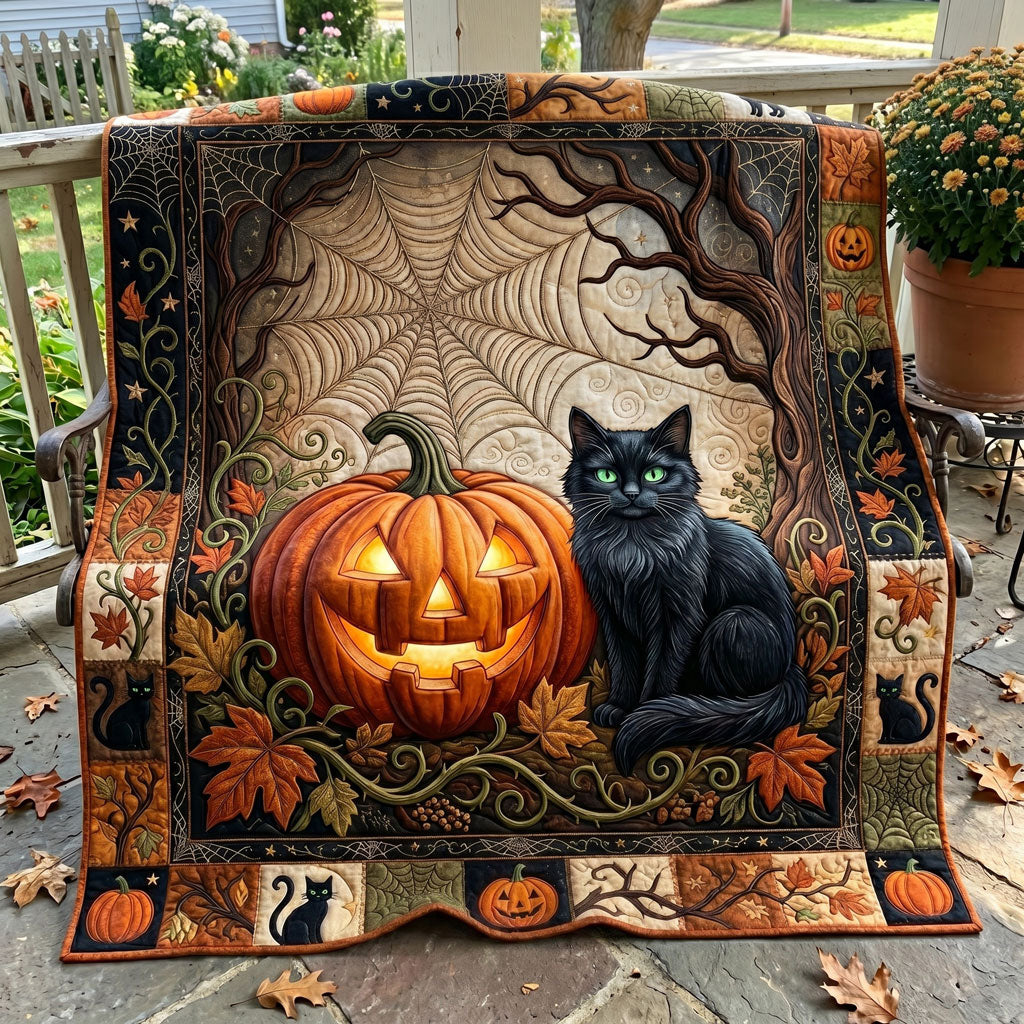 Midnight Pumpkin Cat WN0605015CL Quilt