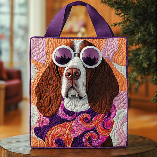 Fancy Basset Hound QA0712010CL Quilted Tote Bag