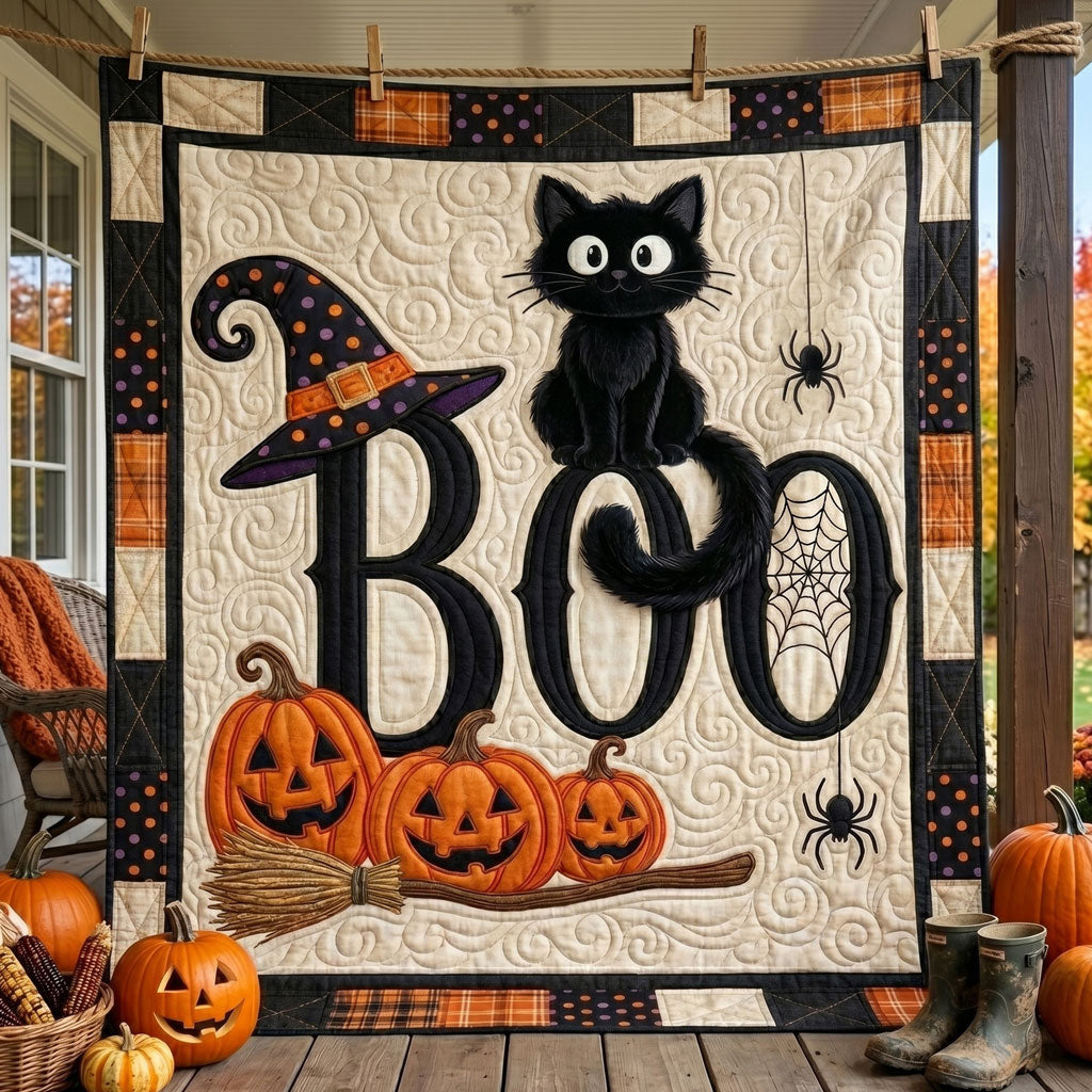 Boo Witch Cat Halloween WN0905004CL Quilt