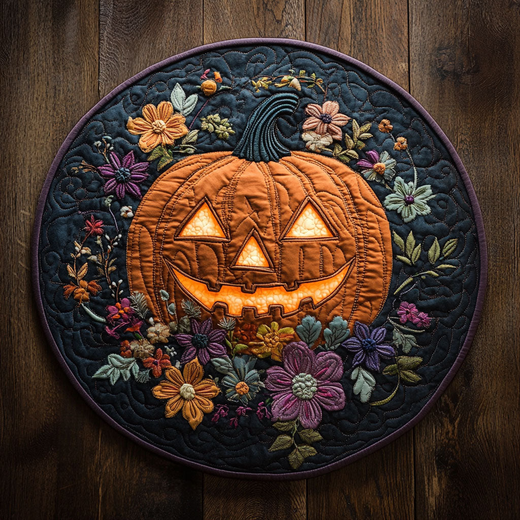 Pumpkin Magic WN2307071CL Quilted Round Mat