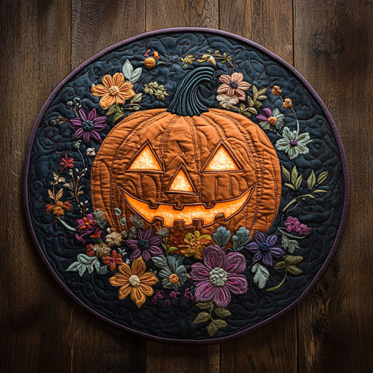 Pumpkin Magic WN2307071CL Quilted Round Mat