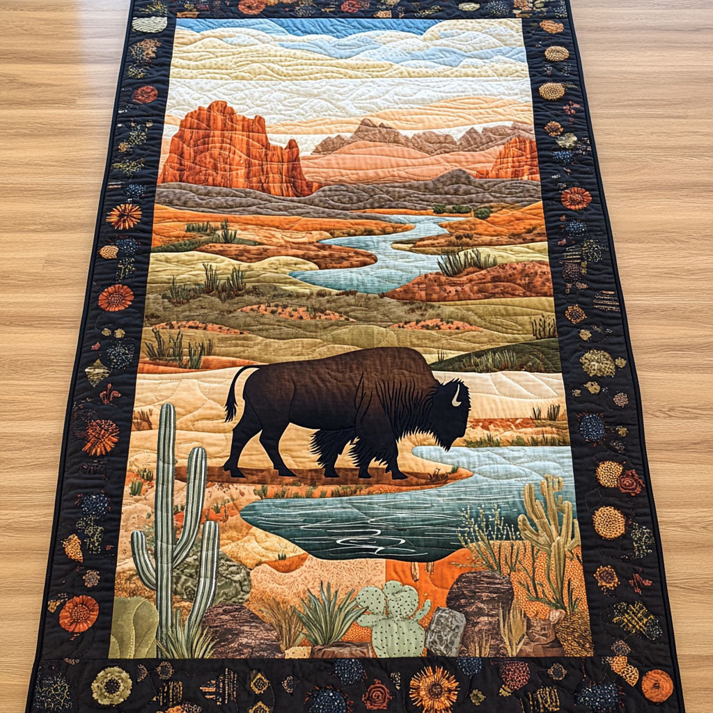 Native Bison WJ2003067CL Quilted Table Runner