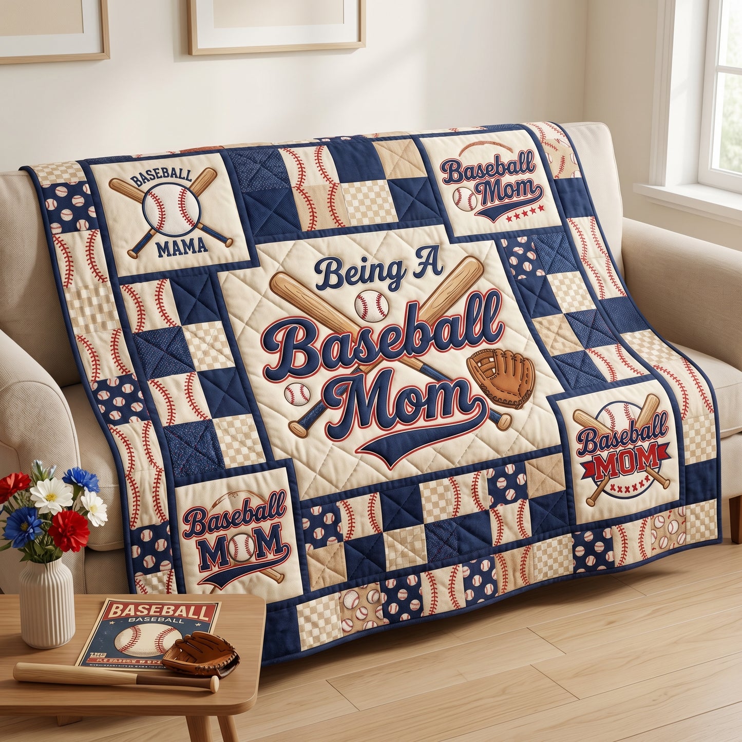 Being A Baseball Mom XR1504014CL Quilt