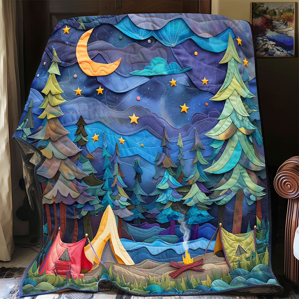 Serene Camping Night WP0302002CL Quilt