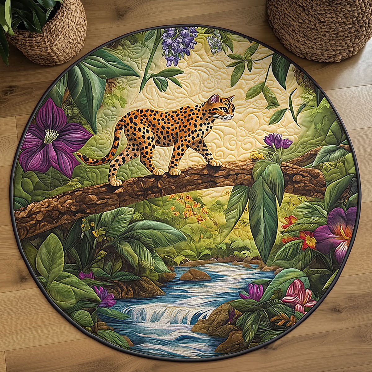 Spotted Cat WJ2305046CL Quilted Round Mat
