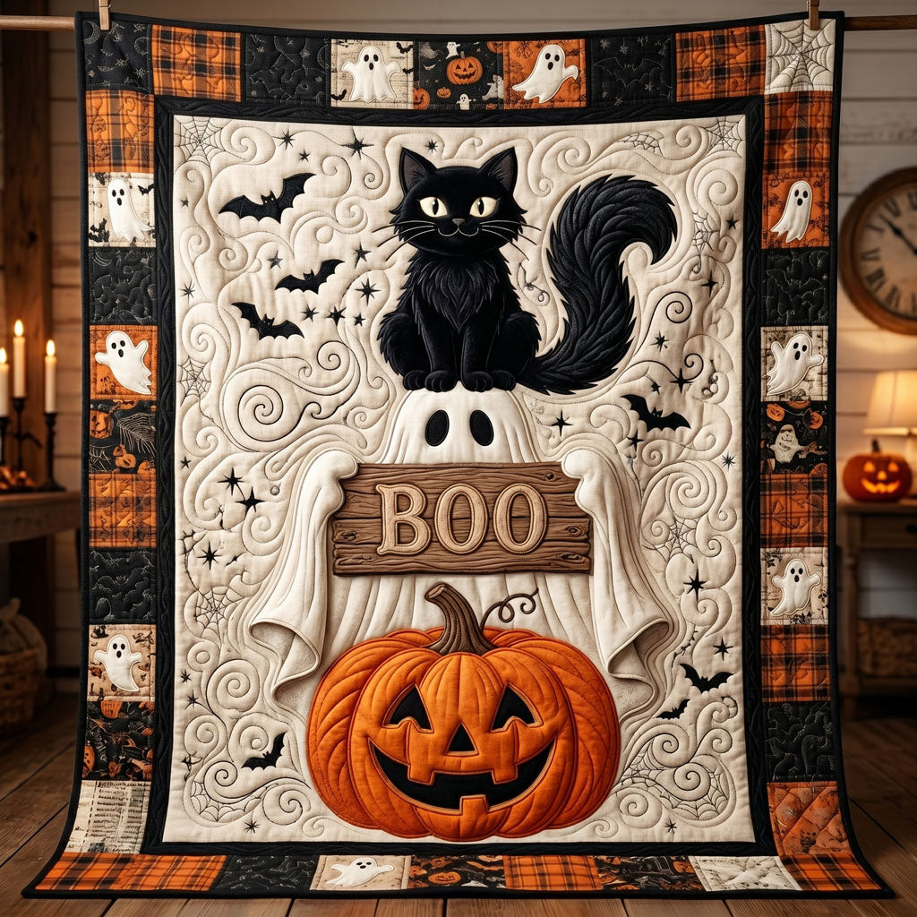 Boo Black Cat Ghost Pumpkin WN0905001CL Quilt