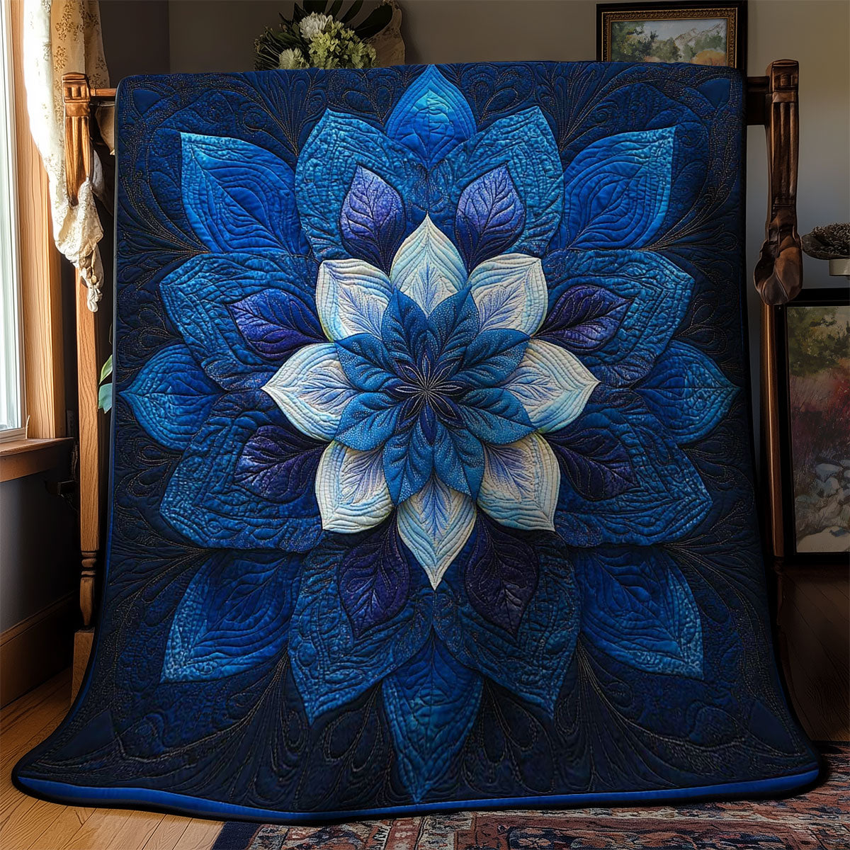 Ocean Bloom Flower WN1103082CL Quilt