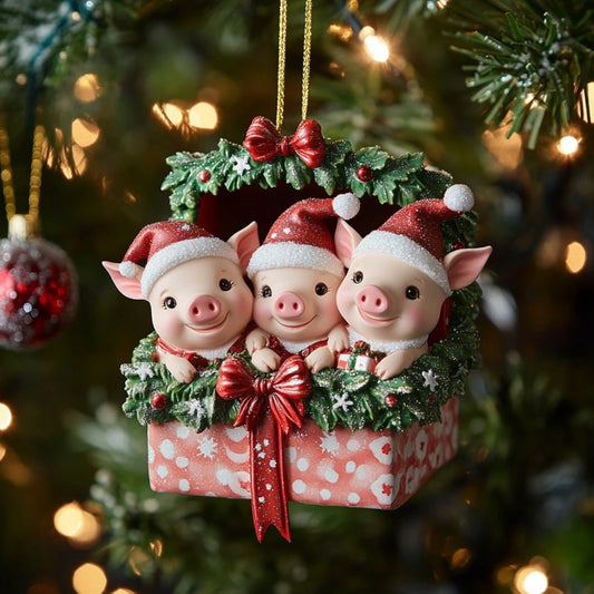 Pig Christmas Gifts XR1810022CL Christmas Ornament