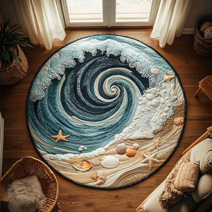 Waves of Serenity CW0809060CL Quilted Round Mat