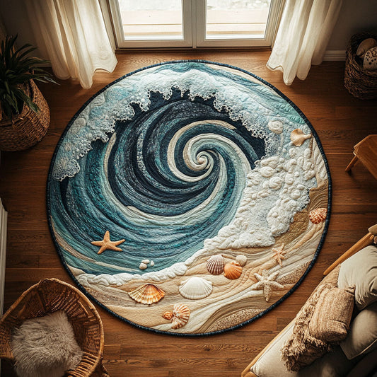 Waves of Serenity CW0809060CL Quilted Round Mat