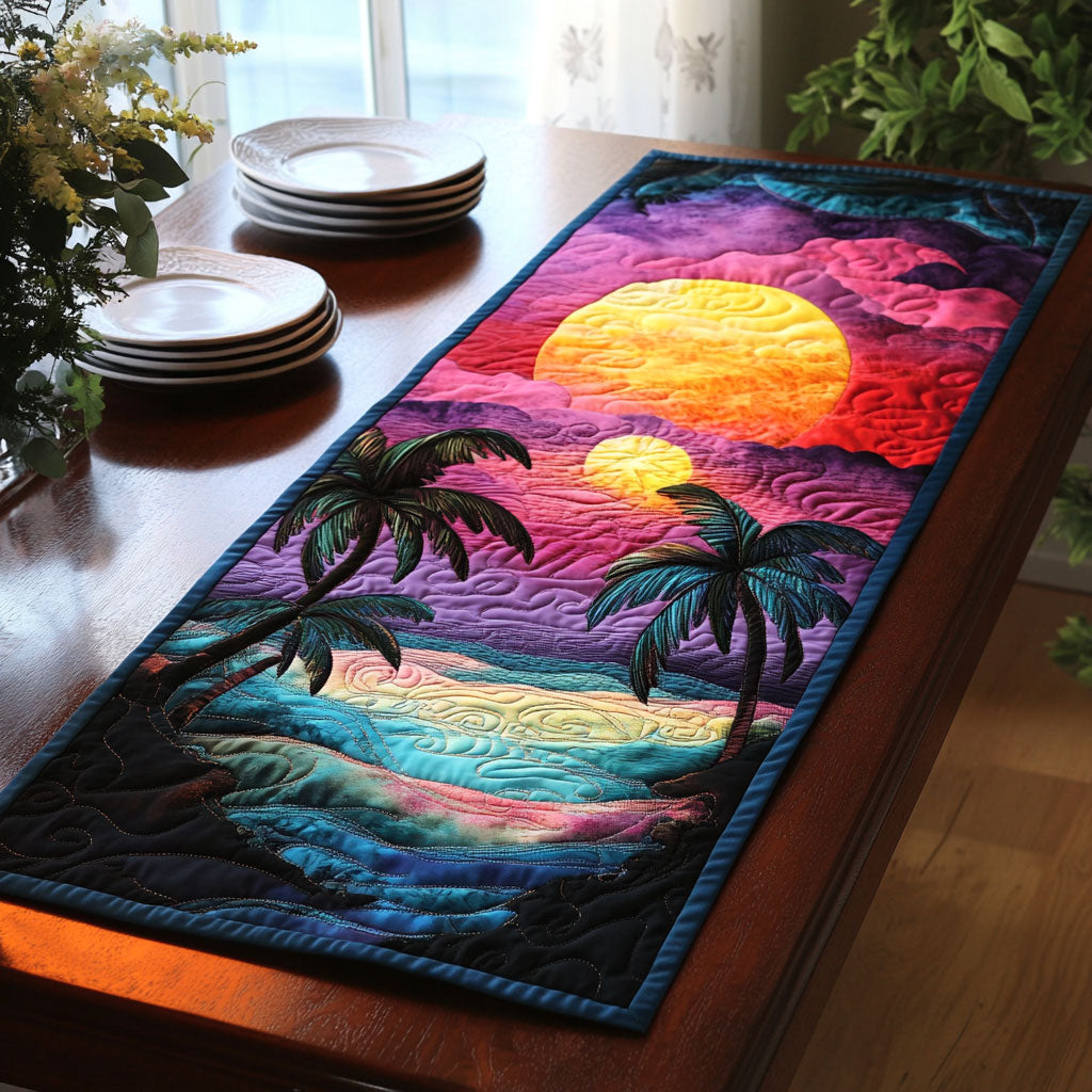 Tropical Surreal Sunset WJ0107030CL Quilted Table Runner