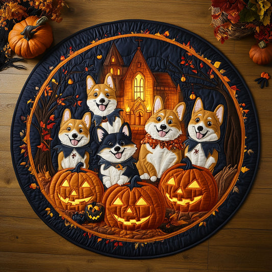 Hocus Pocus Corgi WN3107029CL Quilted Round Mat