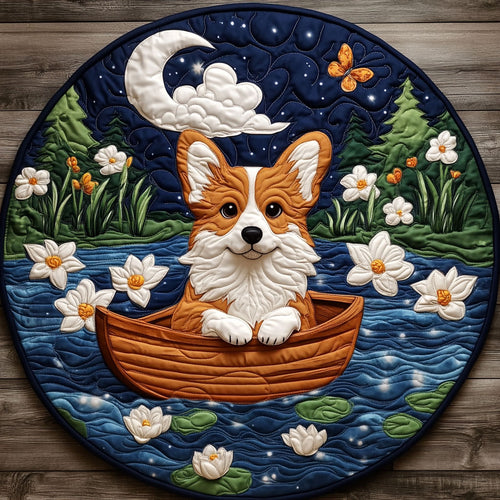 Corgi Lotus Moonlight KL0901041CL Quilted Round Mat