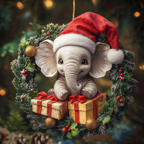 Elephant Cozy Noel WN1112015CL Christmas Ornament