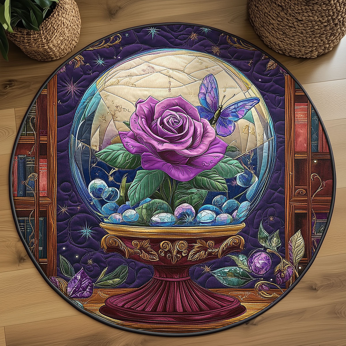 Crystal Rosekeeper WJ0606045CL Quilted Round Mat