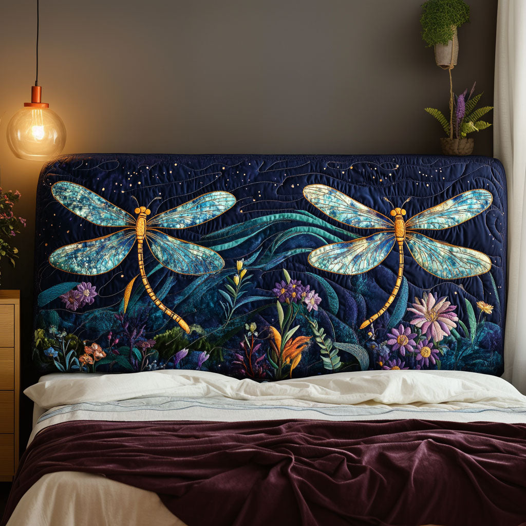 Dragonfly Nightscape KL0701028CL Quilted Headboard Slipcover