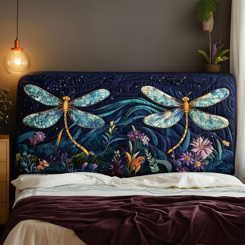 Dragonfly Nightscape KL0701028CL Quilted Headboard Slipcover