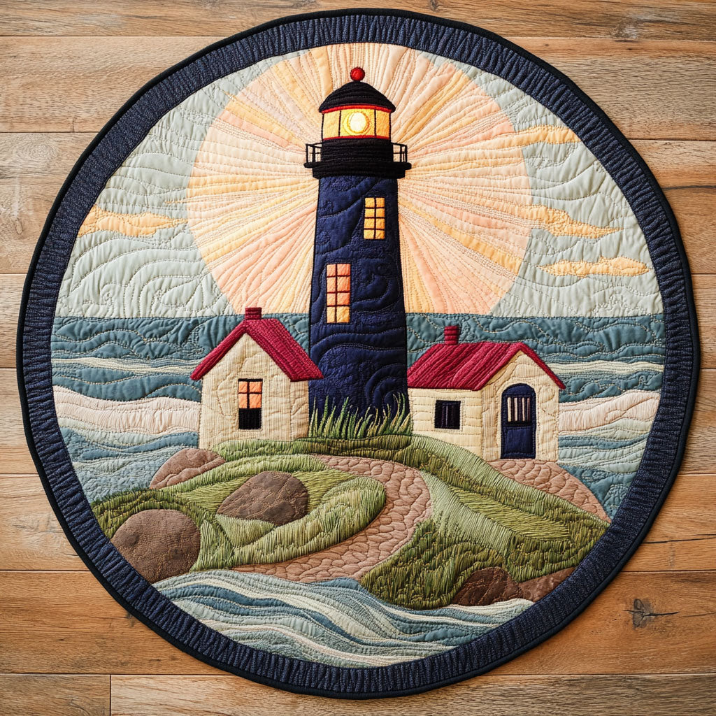 Rockylight Lighthouse WN0408057CL Quilted Round Mat